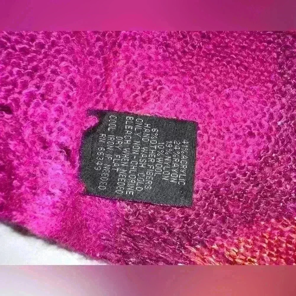 V. Fraas Floral Fall Scarf Pink Colors Acrylic Wool Rayon